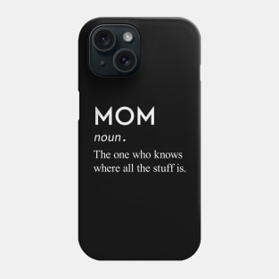 Mom Noun Dictionary Typography Phone Case