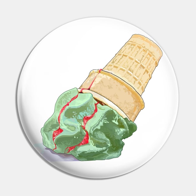 Melted ice-cream (pistachio & strawberry syrup) Pin by M[ ]