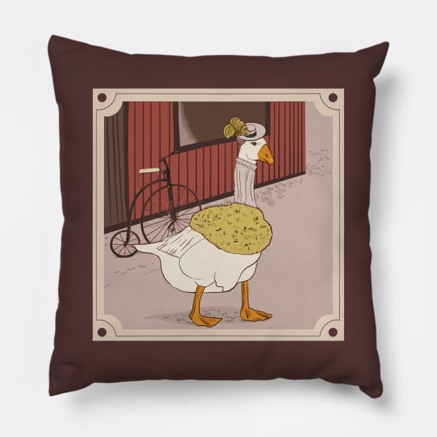 The  goose of the past century Pillow by Mimie20