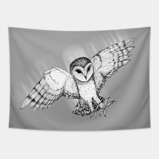 Attacking barn owl Tapestry