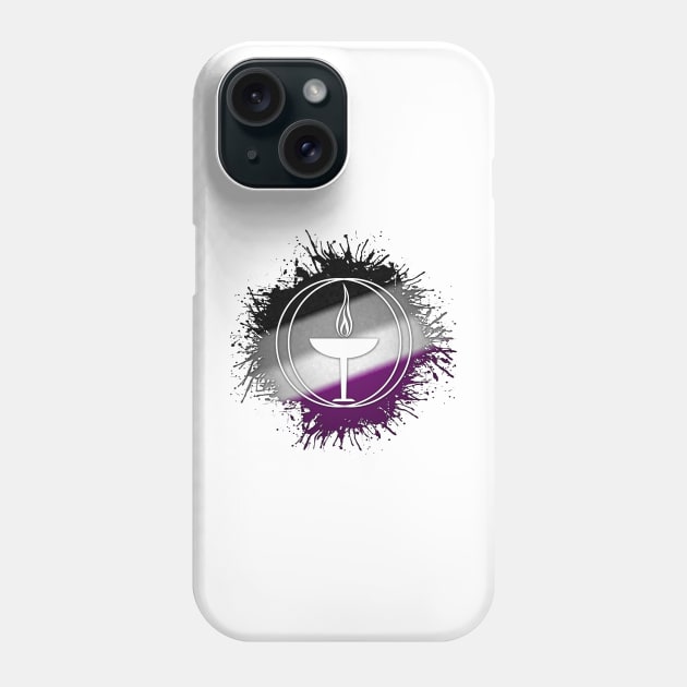 Paint Splatter Asexual Pride Flag Unitarian Universalism Symbol Phone Case by LiveLoudGraphics