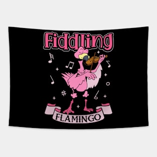 Fiddling Flamingo - Flamingo on the fiddle Tapestry