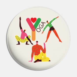 Colorful People YOGA Poses Pin