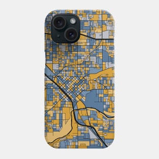 Modesto Map Pattern in Blue & Gold Phone Case