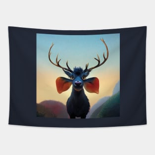 Quirky Fantasy Baby Stag Tapestry