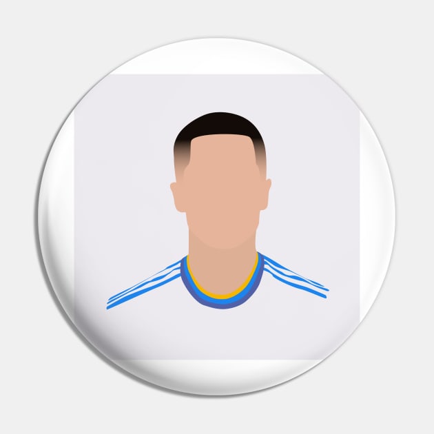 Eden Hazard Minimalistic Face Art Pin by GotchaFace