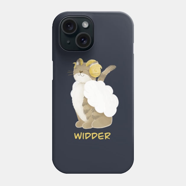 Widder Katze Phone Case by AbbyCatAtelier