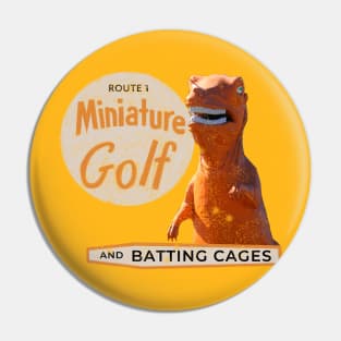 Route 1 Mini Golf - Orange Dinosaur Pin