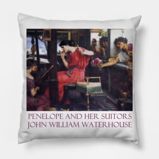 Penelope and Her Suitors by John William Waterhouse Pillow