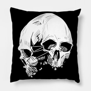 2 Head Skull Pillow