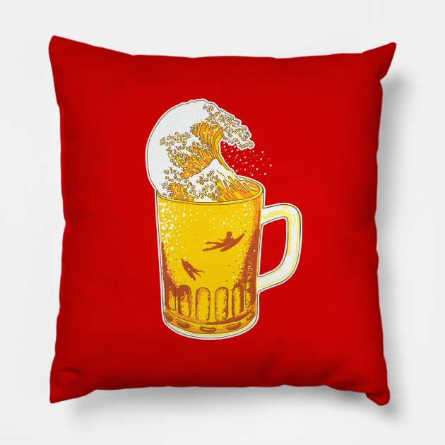 beer wave Pillow by bad_nobe