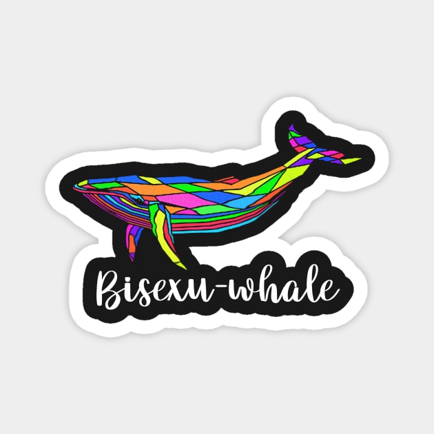 Bisexu whale Funny Bisexual Design Rainbow Colours Magnet by Mesyo