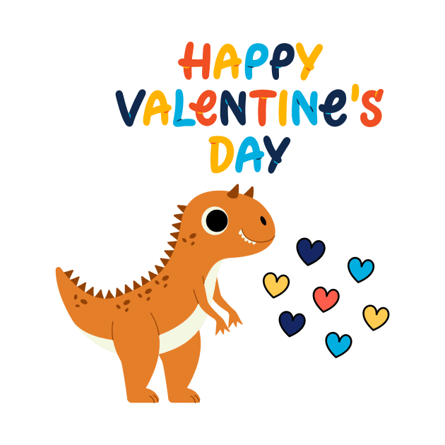 Happy Valentines Day Dinosaur by Texas Bloomin’