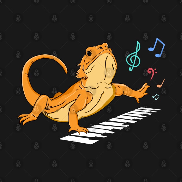 Bearded Dragon Music Piano Player Musician by HiDearPrint