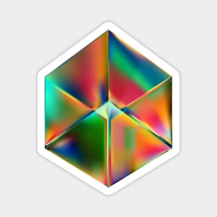 Abstract cube made of colorful glass Magnet