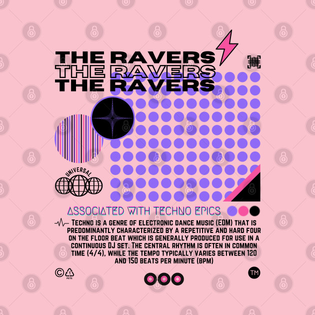 The Ravers - Techno Music - Techno Merch by THE RAVERSBRAND