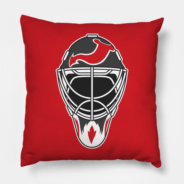 Martin Brodeur New Jersey Goalie Mask Pillow by Carl Cordes