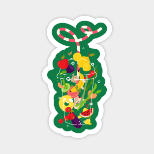 Fruits Vegetables Transparent Glass Magnet