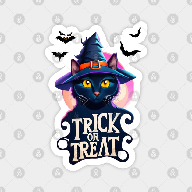 Midnight Whiskers: Trick or Treat! Magnet by TooplesArt