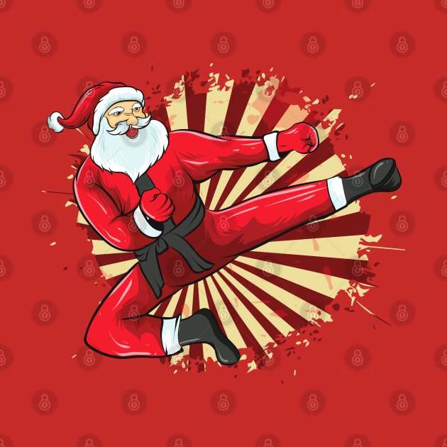 Karate Santa Martial Arts Merry Christmas by E