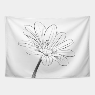 Black Flower Illustration Tapestry