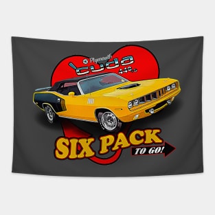 1971 Cuda 440+6 - "Six Pack to Go!" Tapestry