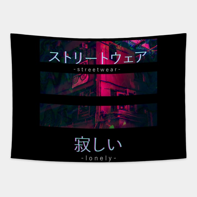 Lonely Sad Boy Streetwear Vaporwave Aesthetic Otaku Tapestry by VaporwaveAestheticDreams