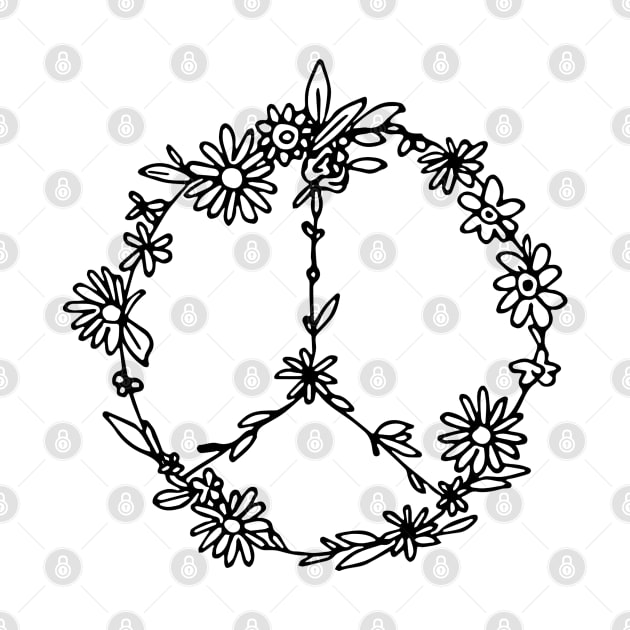 Floral Doodle Peace Sign by aterkaderk