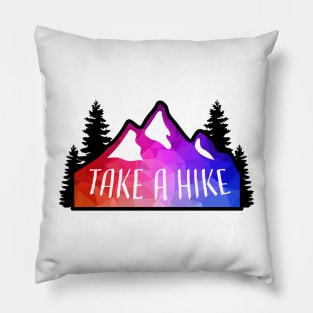 Geometric Colorful Mountain Take a Hike Pillow