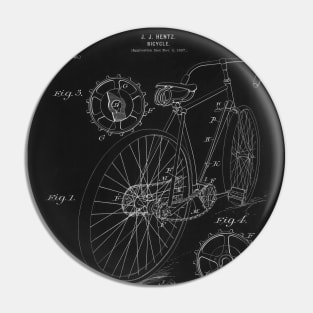 1899 Bicycle Blueprint Drawing Pin