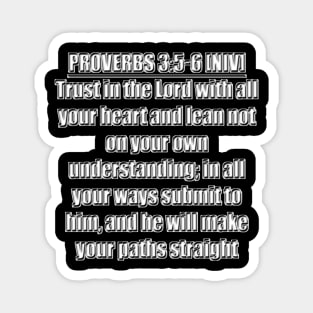 Proverbs 3:5-6 New International Version Bible Verse Magnet