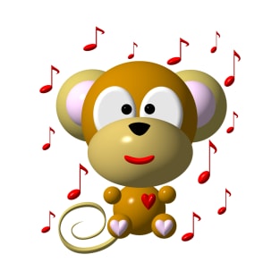 Cute Musical Monkey T-Shirt