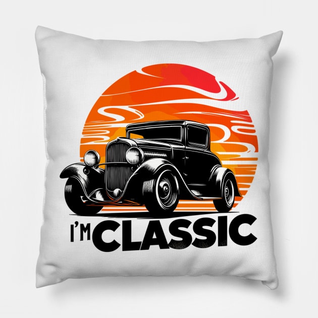 Classic car Pillow by Vehicles-Art