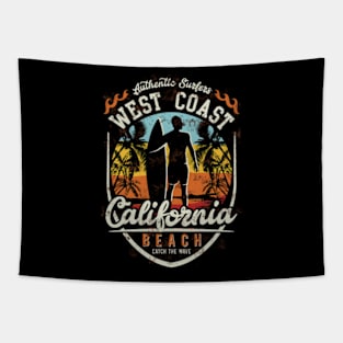 Authentic Surfer West Coast Beach Tapestry