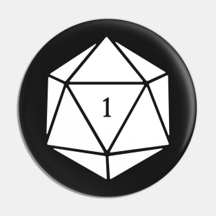 Funny D20 Roleplaying Game Dice Pin