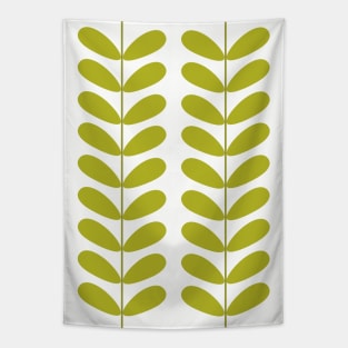 Avocado Green Flower Buds Mid Century Modern Tapestry