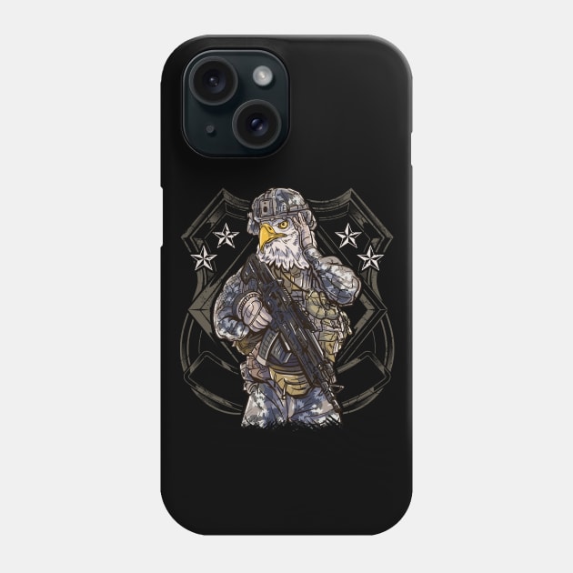 American Eagle Military Soldier Warrior Patriotic USA Phone Case by E