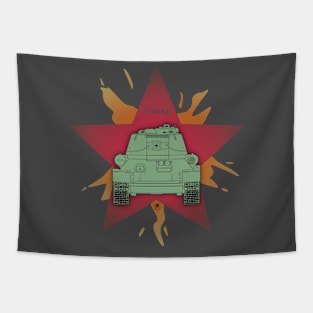 T 34, star and flame Tapestry