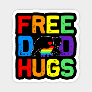 LGBTQ Bear Free Dad Hugs Proud Ally Flag Pride Magnet