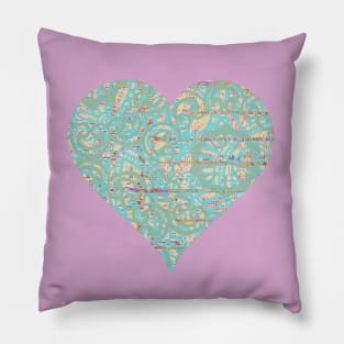 Ashram Heart, Heart Mask, Yoga Heart, Asian Heart, Persian Heart Pillow