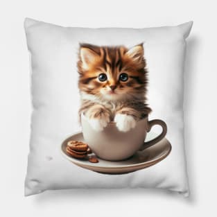 Mocha & Meows: A Feline-Friendly Coffee Retreat Pillow