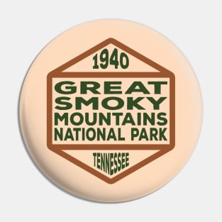 Great Smoky Mountains National Park Tennessee badge Pin