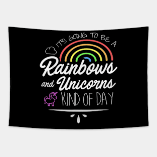 Best Friend Rainbows  Unicorns Kind Of Day Tapestry