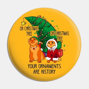 Cats Christmas Funny Pin