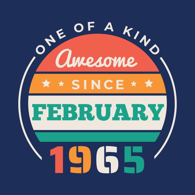 Retro Awesome Since February 1965 Birthday Vintage Bday 1965 by Now Boarding