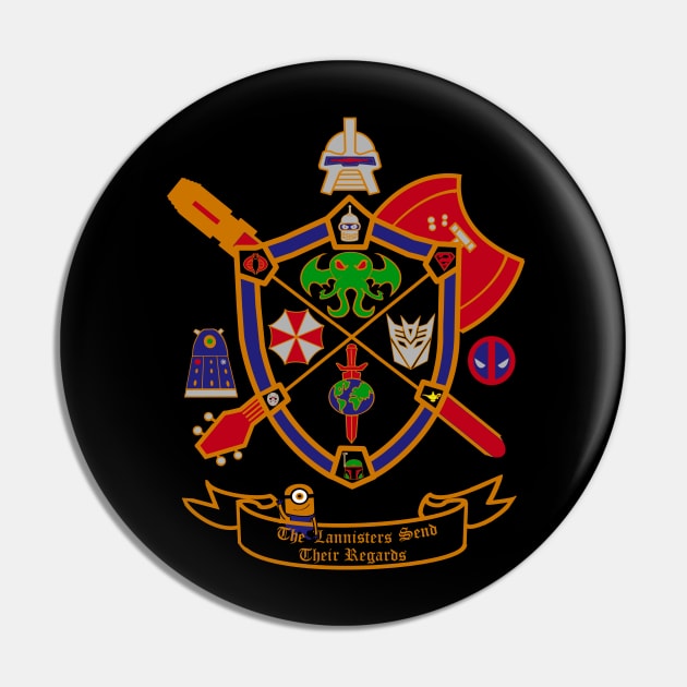 Dark Geek Crest version 2.0 Pin by DavinciSMURF