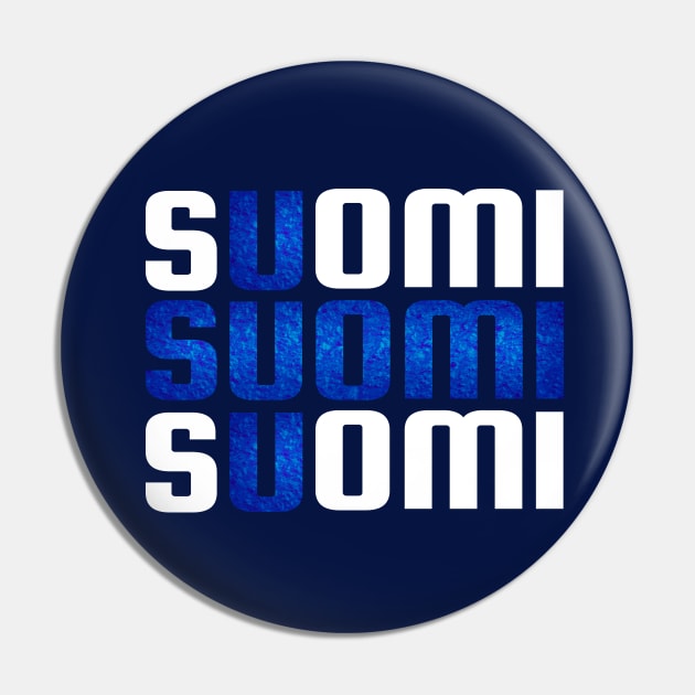 Suomi Finland flag Pin by Purrfect