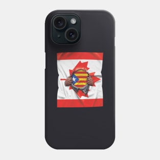 Catalonia Flag Canadian Flag Ripped - Gift for Catalan From Catalonia Phone Case