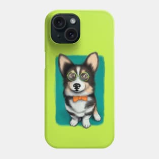 Corgi gentleman illustrated dog Phone Case