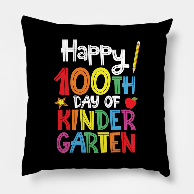 Happy 100th day of kinder garten, back to school ,kids gift idea Pillow by kokowaza